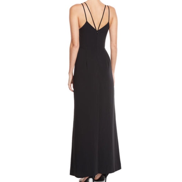 NWT Parker Black | Black Crepe Front Slit Maxi Dress | 4 - Picture 2 of 15